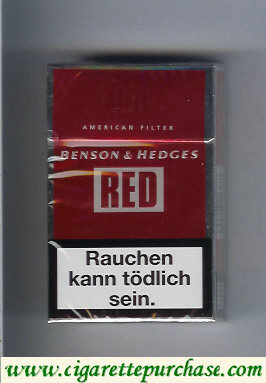 Benson and Hedges Red American Filter cigarette red and silve Austria and England